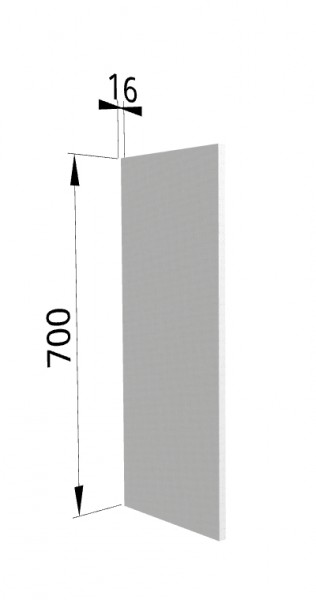 Панель торцевая (для шкафа верхнего высотой 700 мм) П Мелисса (Белый скин) в Горняке - gornyak.mebel54.com | фото