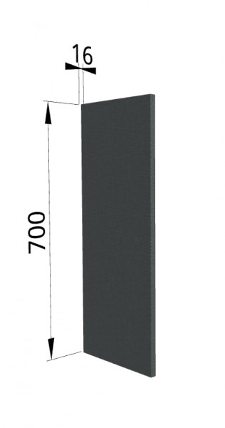 Панель торцевая П Квадро (для шкафа верхнего) Железо в Горняке - gornyak.mebel54.com | фото
