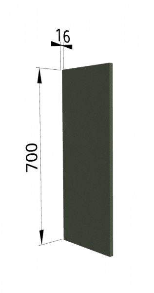 Панель торцевая П Квадро (для шкафа верхнего) Оливково-зеленый в Горняке - gornyak.mebel54.com | фото