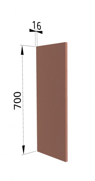 Панель торцевая П Квадро (для шкафа верхнего) Персик софт в Горняке - gornyak.mebel54.com | фото
