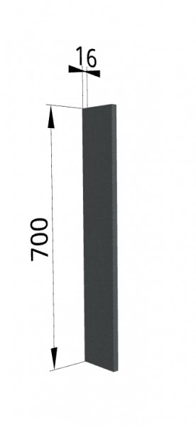 Панель торцевая ПТ 400 Квадро (для шкафа торцевого верхнего) Железо в Горняке - gornyak.mebel54.com | фото