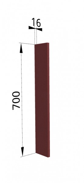 Панель торцевая ПТ 400 Квадро (для шкафа торцевого верхнего) Красная кожа в Горняке - gornyak.mebel54.com | фото