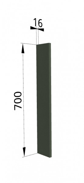 Панель торцевая ПТ 400 Квадро (для шкафа торцевого верхнего) Оливково-зеленый в Горняке - gornyak.mebel54.com | фото