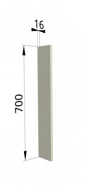 Панель торцевая ПТ 400 Квадро (для шкафа торцевого верхнего) Ваниль кожа в Горняке - gornyak.mebel54.com | фото