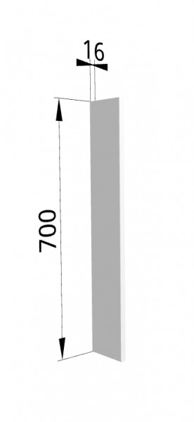 Панель торцевая ПТ 400 Ройс (для шкафа торцевого верхнего) Белый софт в Горняке - gornyak.mebel54.com | фото