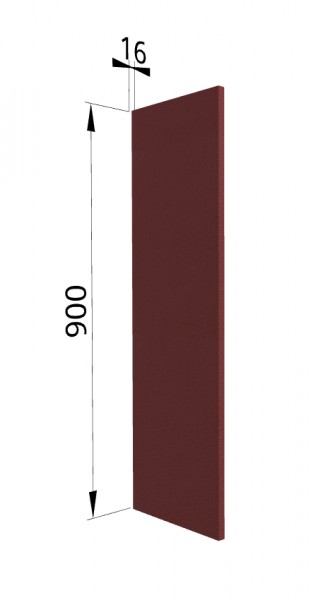 Панель торцевая ВП Квадро (для шкафа верхнего высокого) Красная кожа в Горняке - gornyak.mebel54.com | фото
