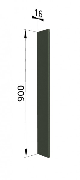Панель торцевая ВПТ 400 Квадро (для шкафа торцевого верхнего) Оливково-зеленый в Горняке - gornyak.mebel54.com | фото