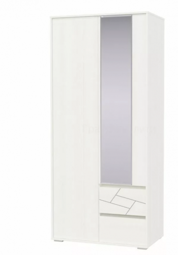 Шкаф 2-х дверный с ящиками Аделина 1000 Рамух белый в Горняке - gornyak.mebel54.com | фото