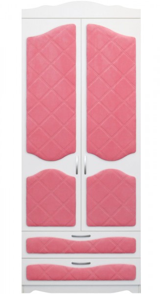 Шкаф 2-х створчатый с ящиками серии Иллюзия 89 Розовый в Горняке - gornyak.mebel54.com | фото