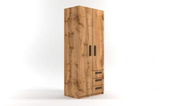 Шкаф 2-х створчатый с ящиками Шервуд (Дуб Вотан) в Горняке - gornyak.mebel54.com | фото