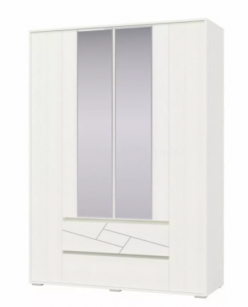 Шкаф 4-х дверный с ящиками Аделина 1600 Рамух белый в Горняке - gornyak.mebel54.com | фото