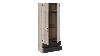 Шкаф для одежды комбинированный «Окланд» (Фон Черный/Дуб Делано) в Горняке - gornyak.mebel54.com | фото