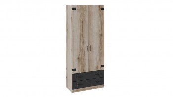 Шкаф для одежды комбинированный «Окланд» (Фон Черный/Дуб Делано) в Горняке - gornyak.mebel54.com | фото