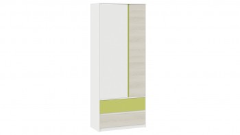 Шкаф для одежды комбинированный «Сканди» Дуб Гарден/Белый/Зеленый в Горняке - gornyak.mebel54.com | фото