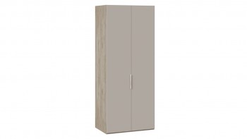 Шкаф для одежды с 2 глухими дверями «Эмбер» Баттл Рок/Серый глянец в Горняке - gornyak.mebel54.com | фото