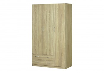 Шкаф для платья и белья 3-х дверный без зеркала Дуб Сонома в Горняке - gornyak.mebel54.com | фото