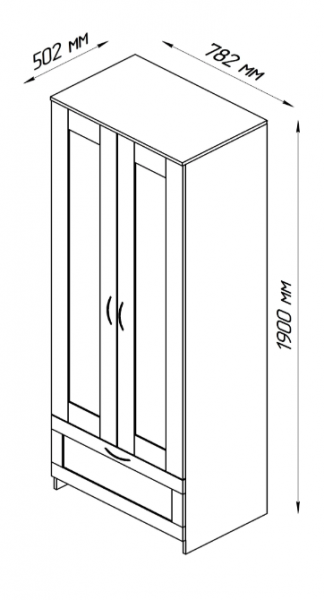 Шкаф двухдверный Сириус с 1 ящиком белый в Горняке - gornyak.mebel54.com | фото