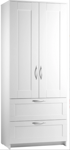 Шкаф двухдверный Сириус с 2 ящиками белый в Горняке - gornyak.mebel54.com | фото
