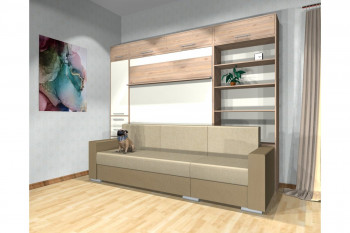 Шкаф-кровать с диваном Каролина в Горняке - gornyak.mebel54.com | фото