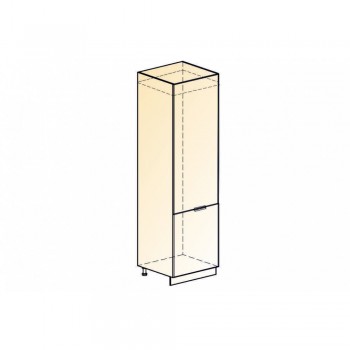 Стоун Шкаф-пенал L600 под холодильник (2 дв. гл.) (белый/грей софттач) в Горняке - gornyak.mebel54.com | фото