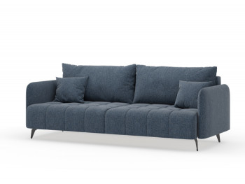 Валериан диван трёхместный прямой Синий, ткань RICO FLEX 101 в Горняке - gornyak.mebel54.com | фото
