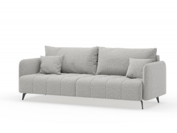 Валериан диван трёхместный прямой Светло-серый, ткань RICO FLEX 108 в Горняке - gornyak.mebel54.com | фото